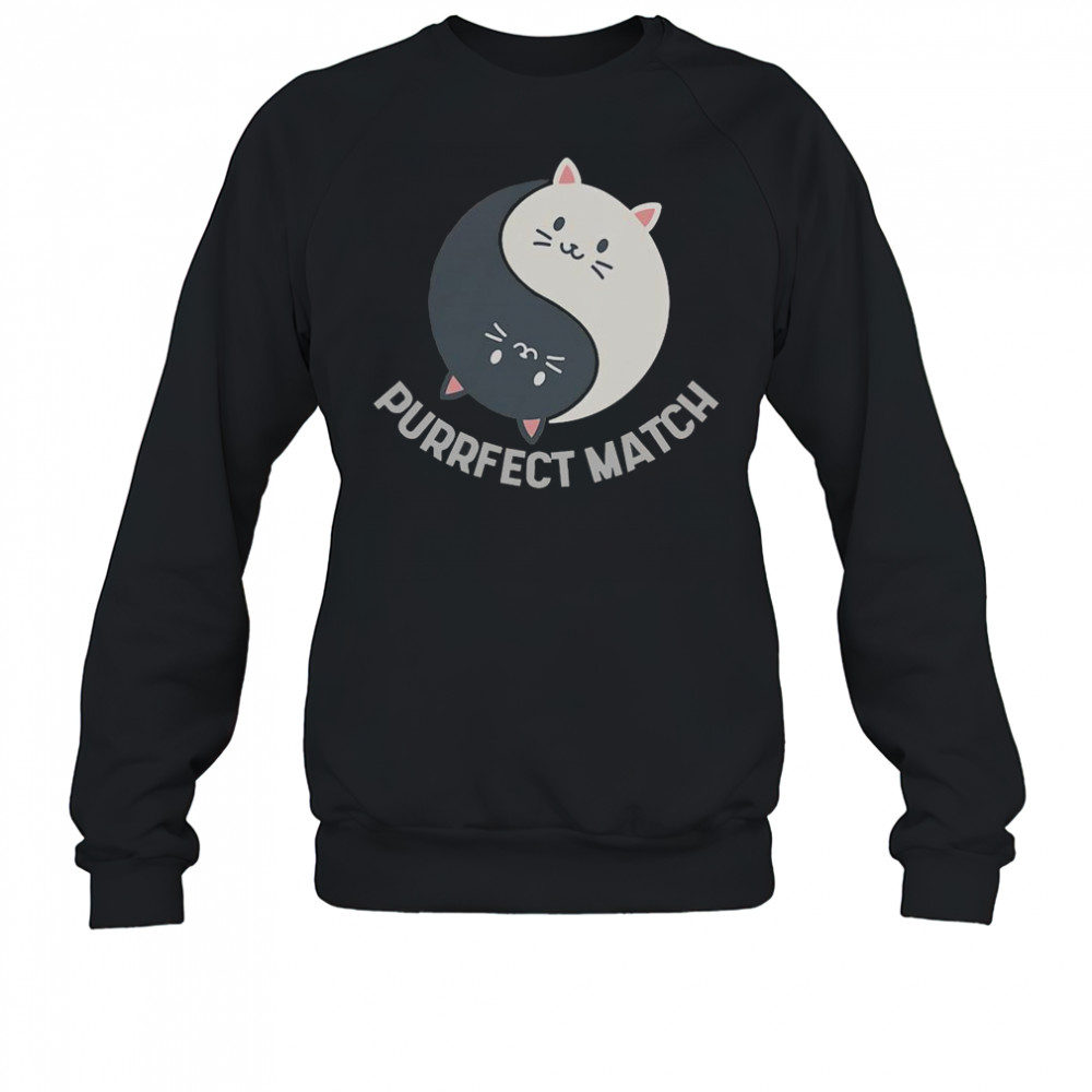 Good Purrfect Match Balance Cats Cute Kawaii Art T-Shirt Sweatshirt