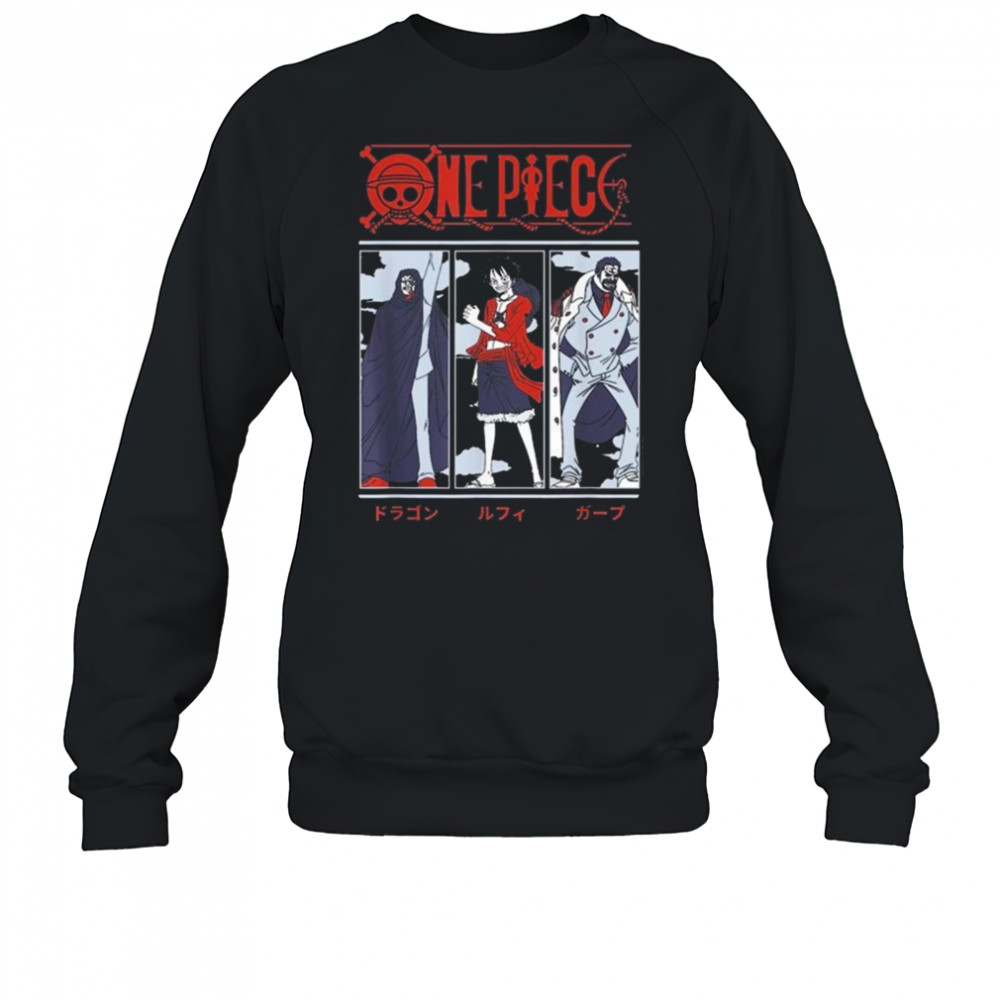 One Piece Anime Meet The Monkeys Dragon Luffy And Garp Shirt Sweatshirt