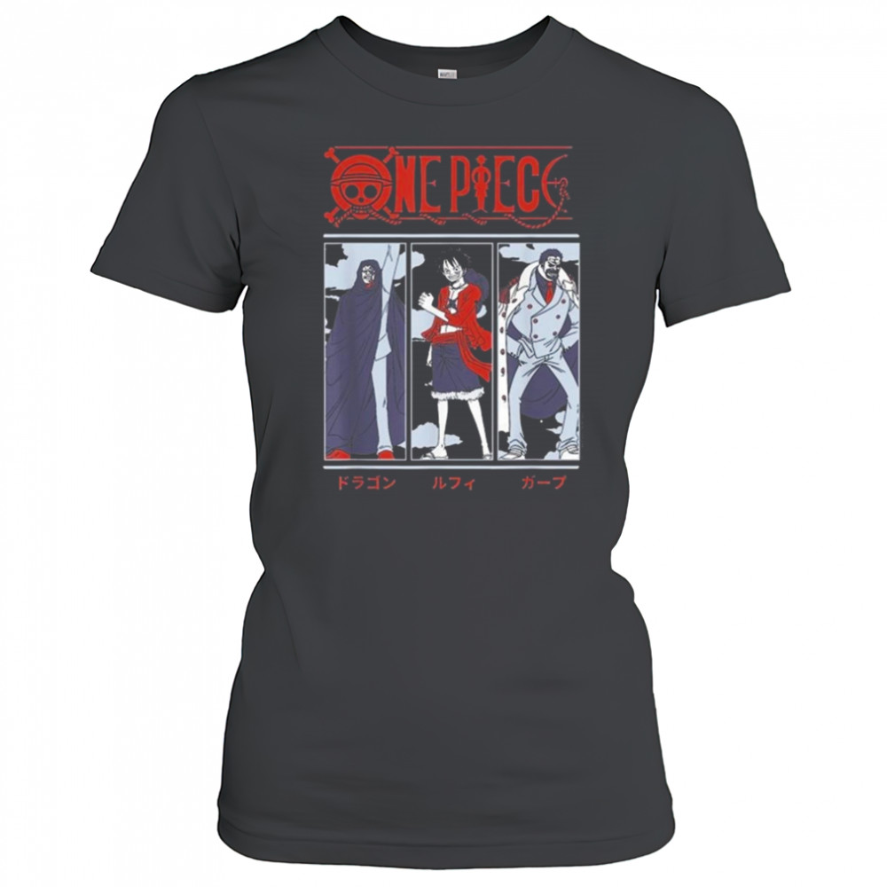 One Piece Anime Meet The Monkeys Dragon Luffy And Garp Shirt Women's T-shirt