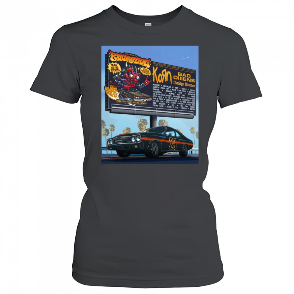 Welcome To Rockville Your Lineup For Sunday May 18 2025 Кояп Bad Omens Marilyn Manson Poster Graphic t-shirt Women's T-shirt