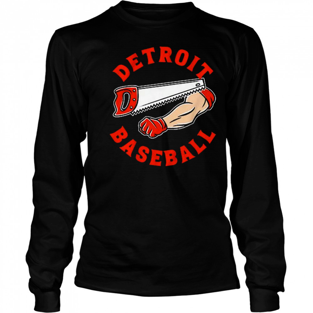 Bone Saw Detroit Tigers Baseball MLB t-shirt Long Sleeved