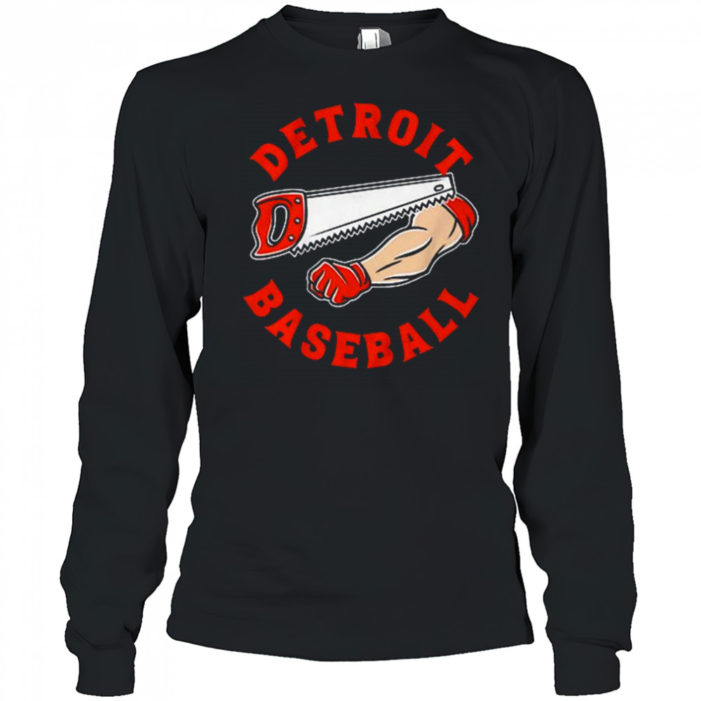 Bone Saw Detroit Tigers Baseball MLB t-shirt Long Sleeved