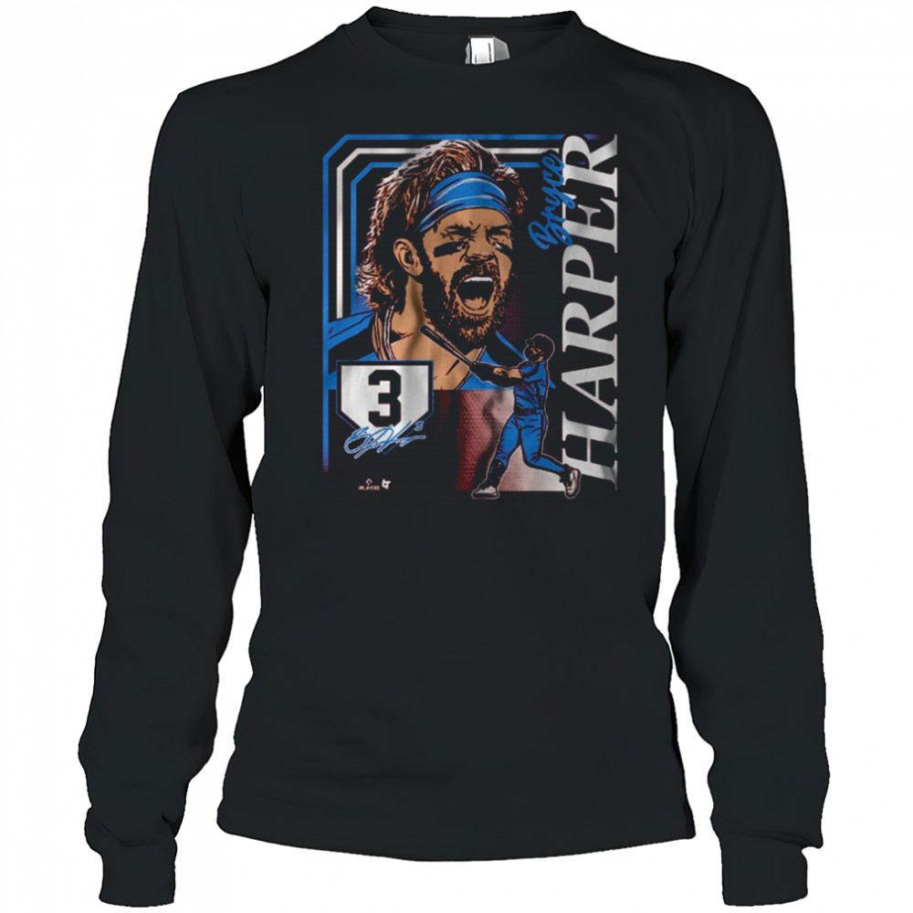 Bryce Harper Collage Frame Philadelphia Phillies MLB Signature t-shirt Long Sleeved