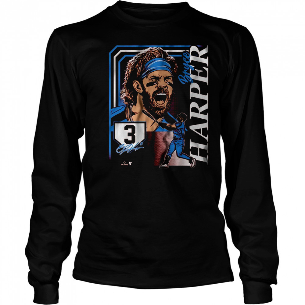 Bryce Harper Collage Frame Philadelphia Phillies MLB Signature t-shirt Long Sleeved