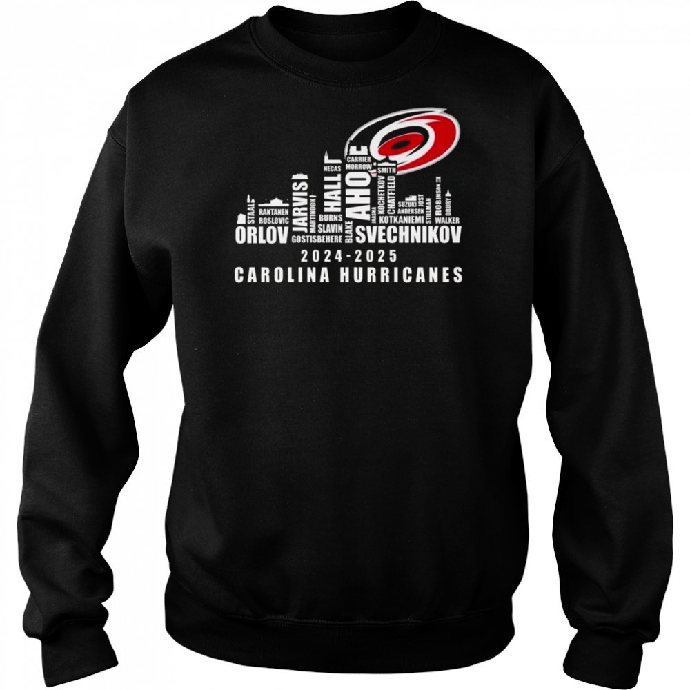 Carolina Hurricanes 2024-2025 Skyline Names Shirt Hoodie
