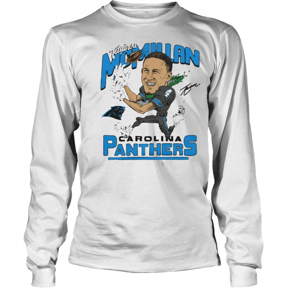 Carolina Panthers NFL Football Tetairoa McMillan Caricature Signature 2025 t-shirt Long Sleeved