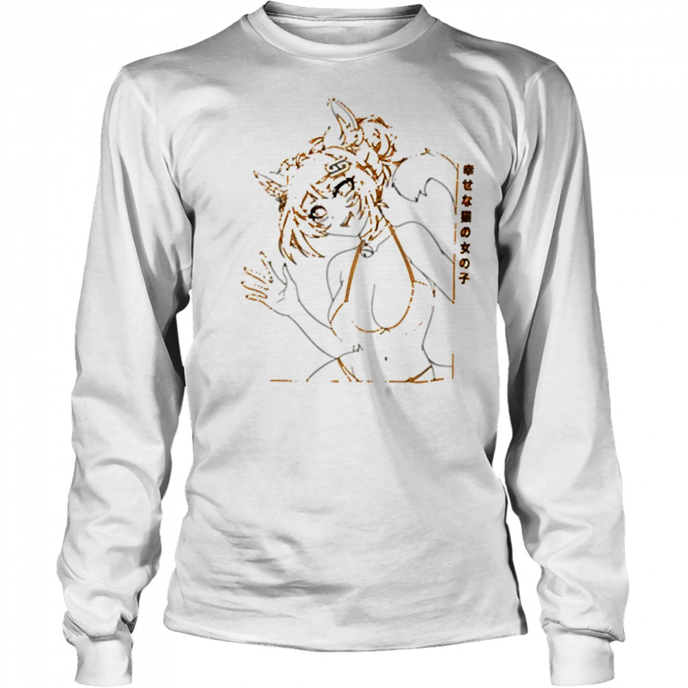 Cat Girl Waifu T-shirt Long Sleeved