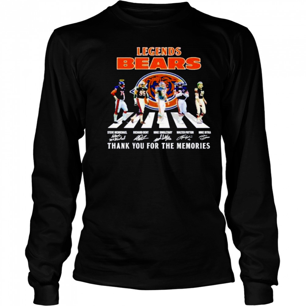 Chicago Bears Legends abbey road thank you for the memories shirt Long Sleeved