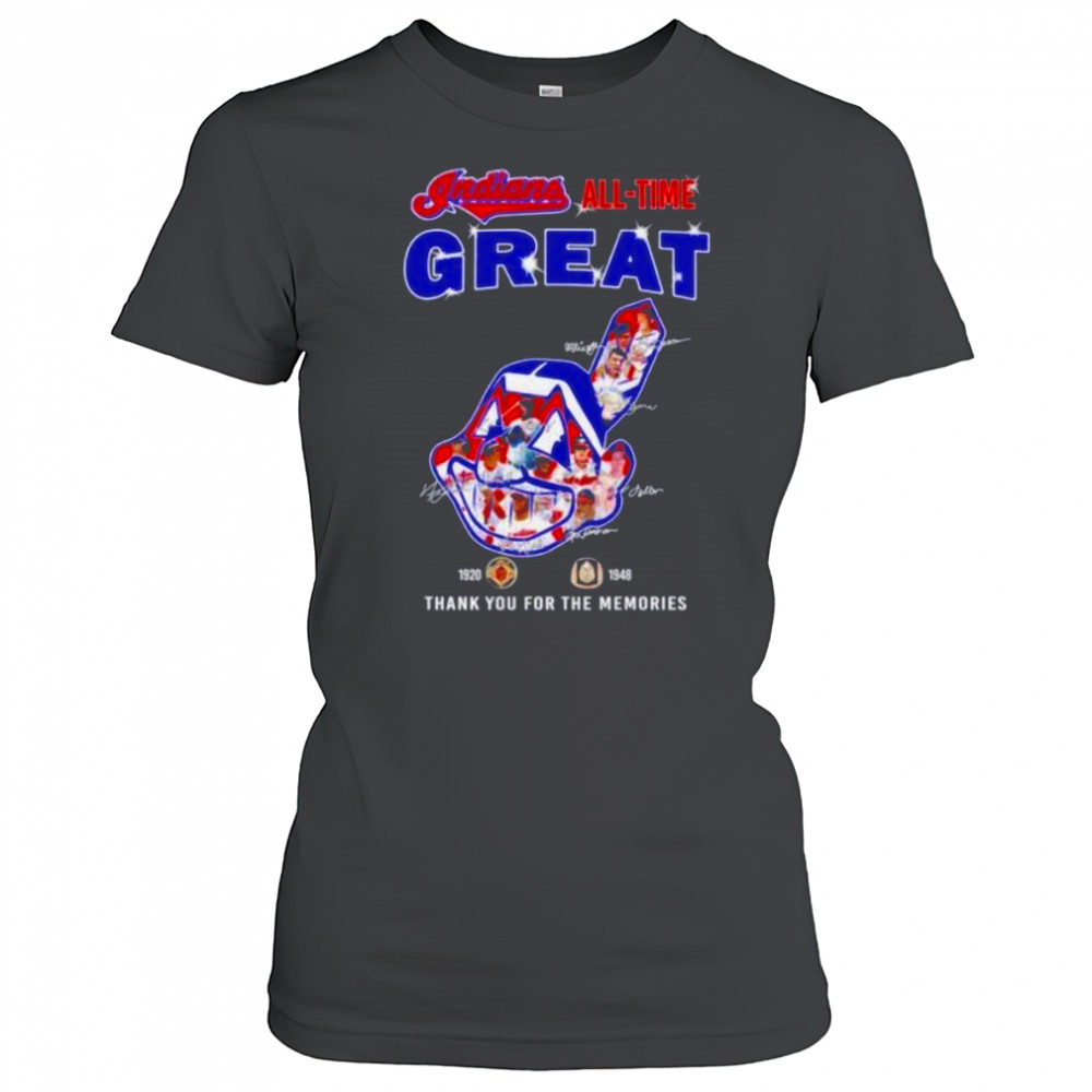 Cleveland Indians all time great 1920 1948 thank you for the memories logo players signature shirt Women's T-shirt
