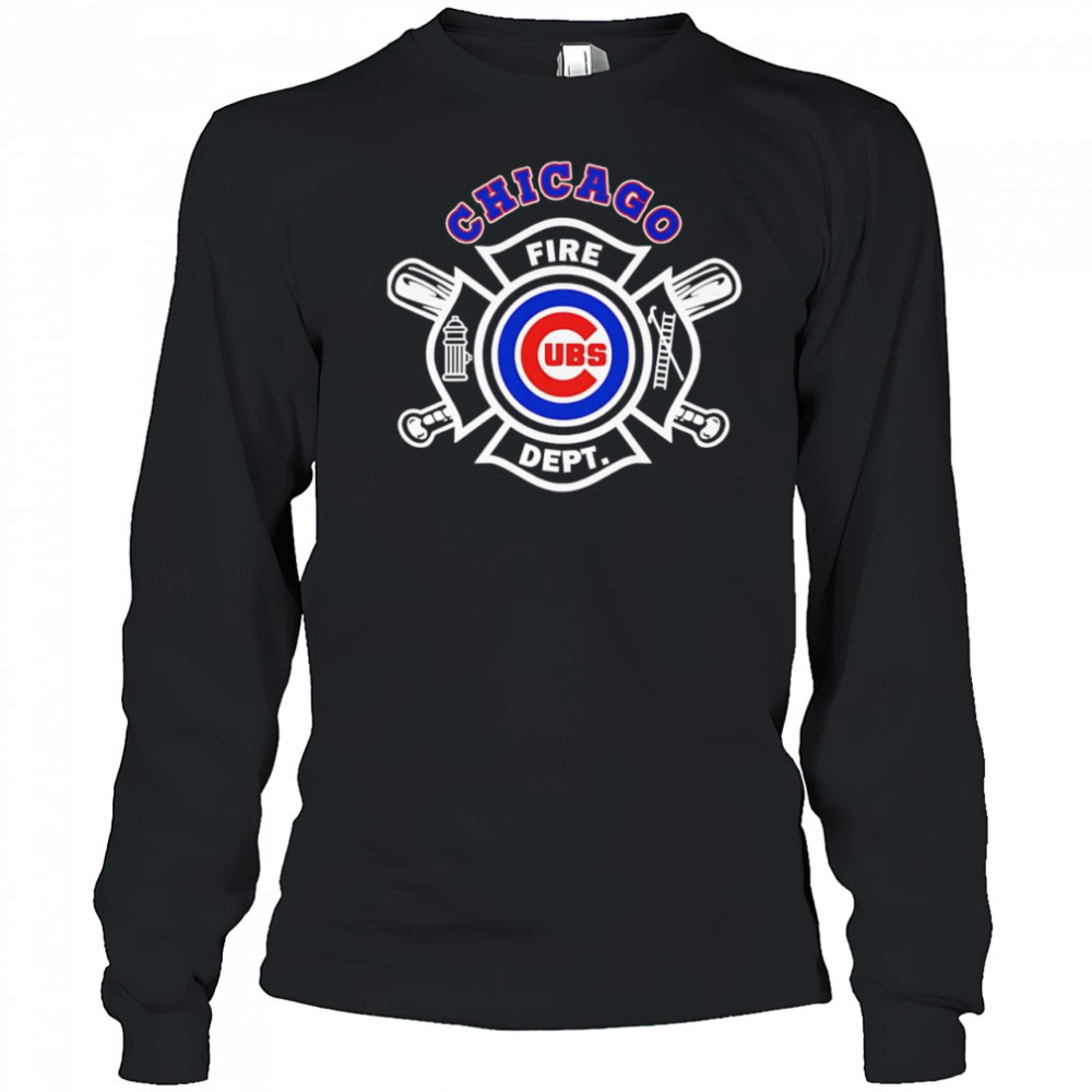 Fire dept Chicago Cubs baseball shirt Long Sleeved