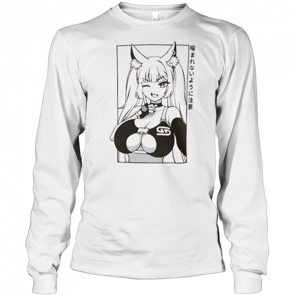 Frisky Kitty Waifu T-shirt Long Sleeved