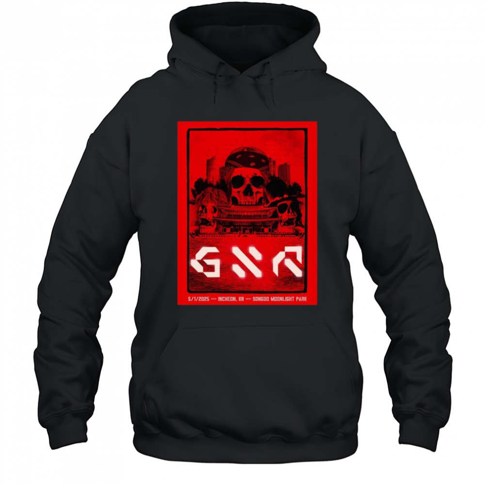 Guns N Roses Concert For Incheon Korea At Songdo Moonlight Park On May 1 2025 Lithograph World Tour Shirt Hoodie