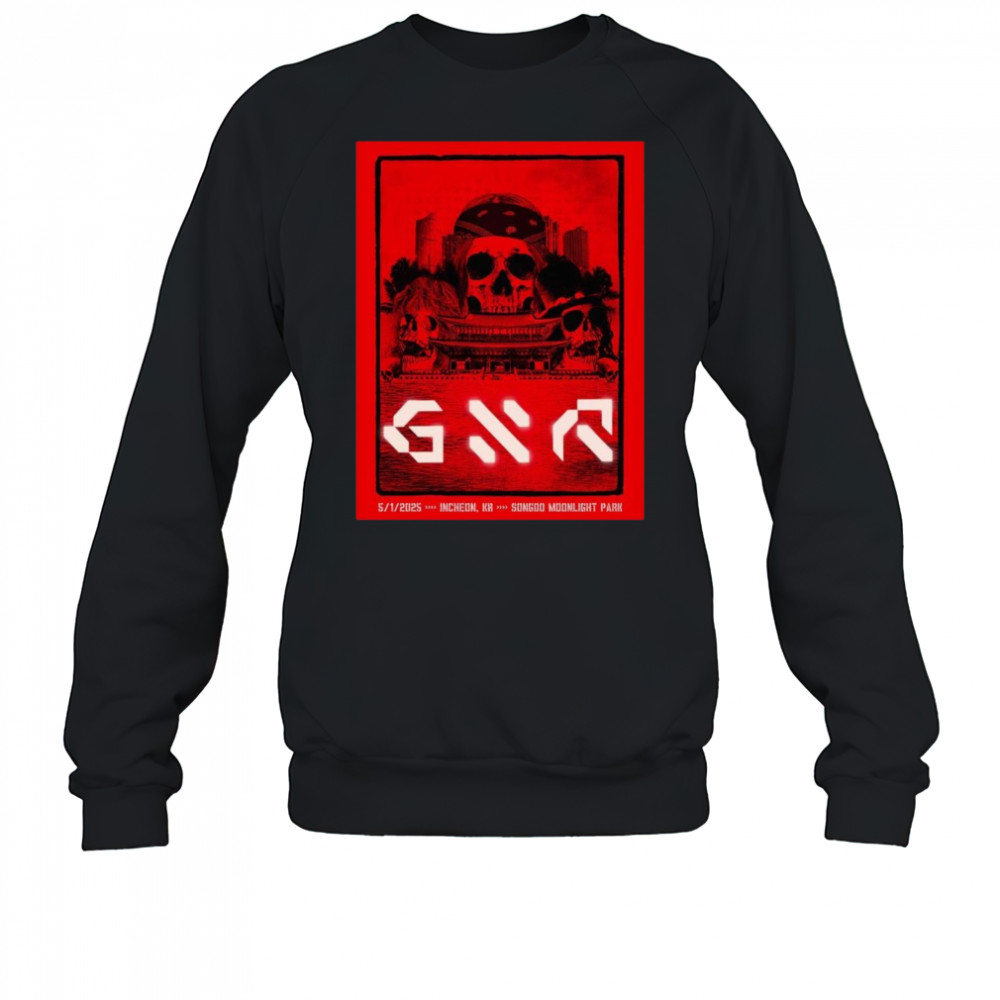 Guns N Roses Concert For Incheon Korea At Songdo Moonlight Park On May 1 2025 Lithograph World Tour Shirt Sweatshirt