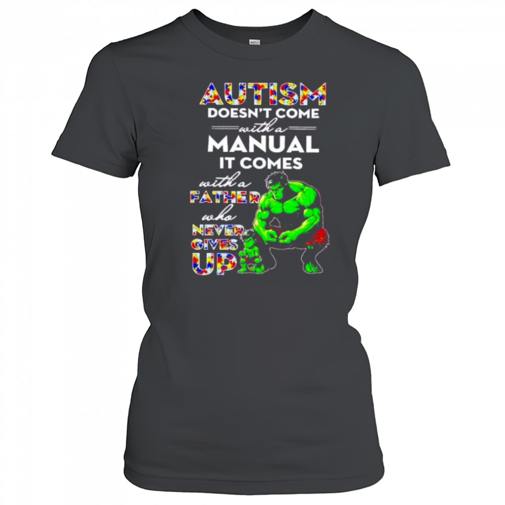 Hulk and son autism doesn’t come with a manual it comes never give up shirt Women's T-shirt