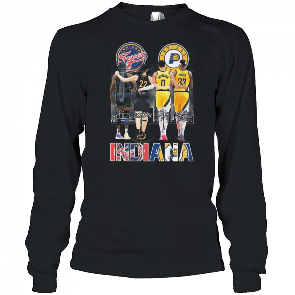 Indiana Fever x Indiana Pacers Signatures 2025 Shirt Long Sleeved