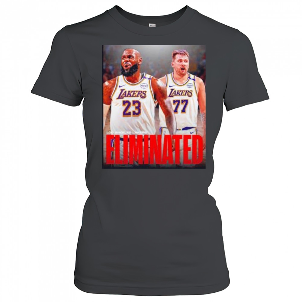 LeBron James and Luka Doncic Los Angeles Lakers eliminated Timberwolves shirt Women's T-shirt