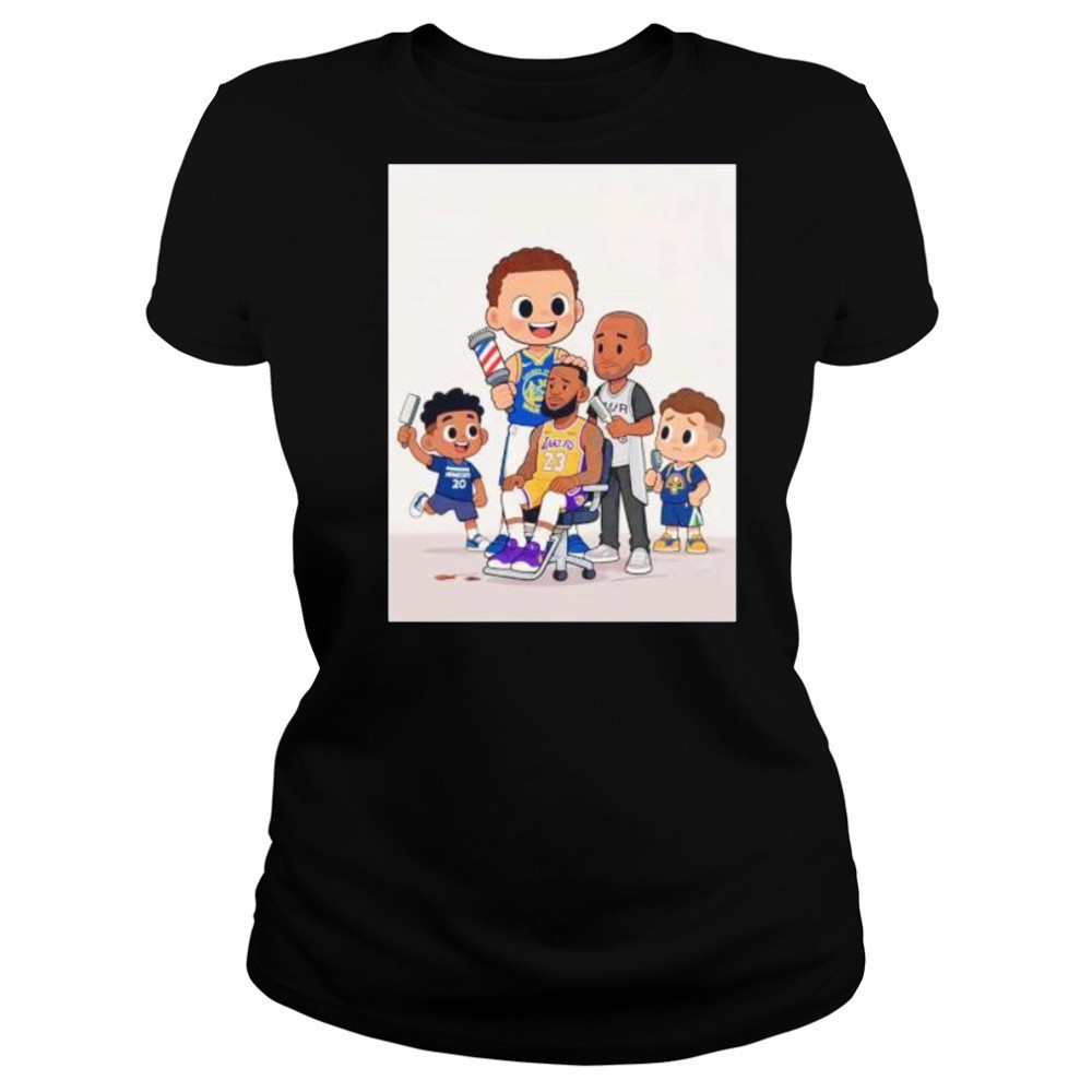 LeBron James haircut alongside other NBA players after Lakers loss Timberwolves cartoon shirt Women's T-shirt