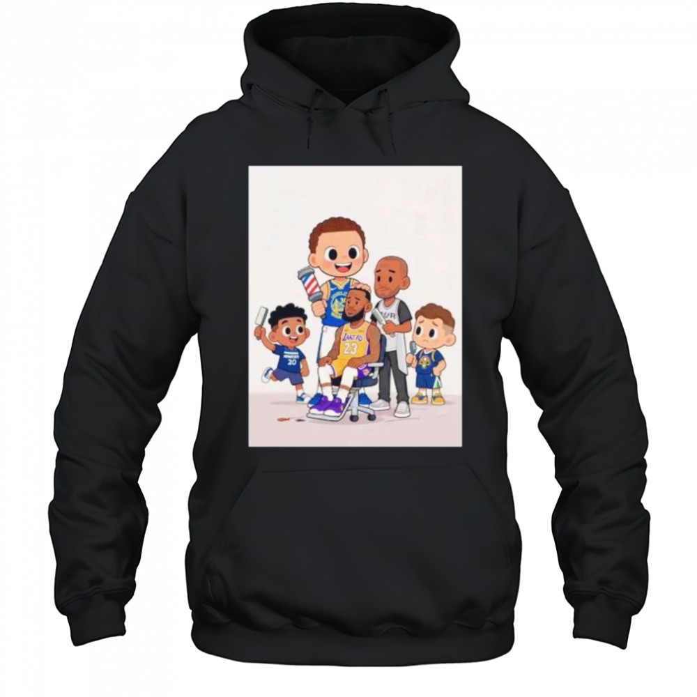 LeBron James haircut alongside other NBA players after Lakers loss Timberwolves cartoon shirt Hoodie