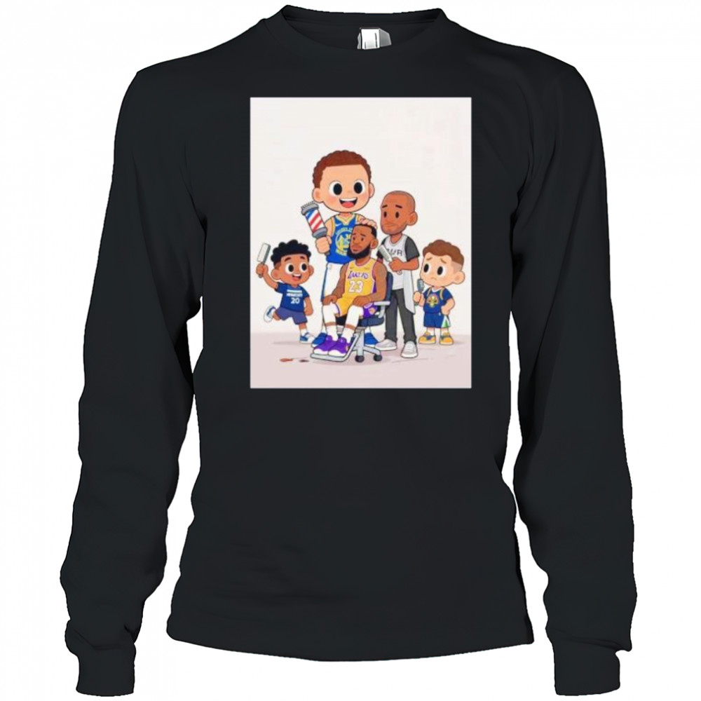 LeBron James haircut alongside other NBA players after Lakers loss Timberwolves cartoon shirt Long Sleeved