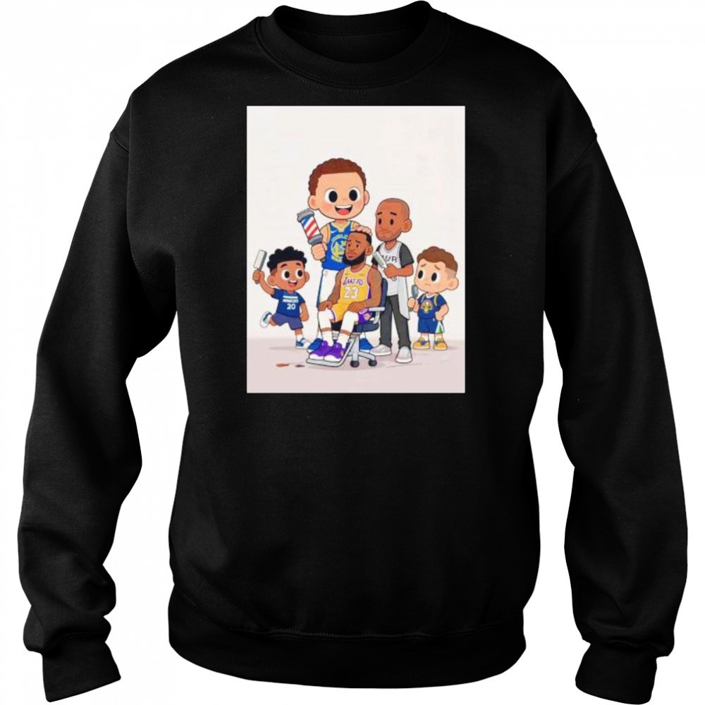 LeBron James haircut alongside other NBA players after Lakers loss Timberwolves cartoon shirt Hoodie