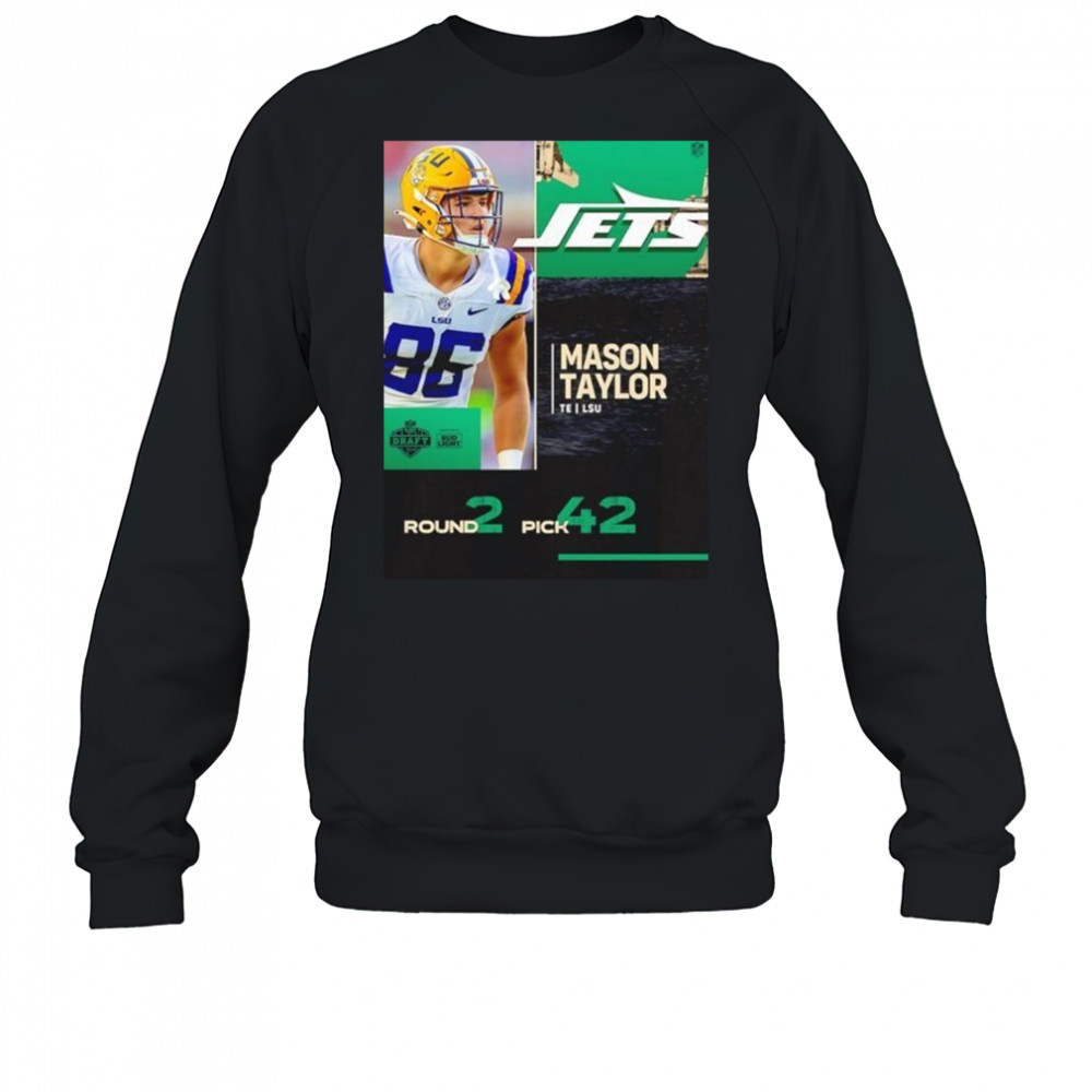Mason Taylor New York Jets 2025 Nfl Draft Poster T-Shirt Sweatshirt