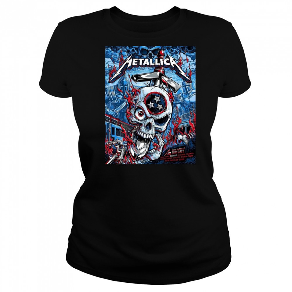 Metallica M72 Nashville Exclusive Pop Up At Nissan Stadium Tennessee May 1 And 3 2025 Skull And The Sword Shirt Women's T-shirt
