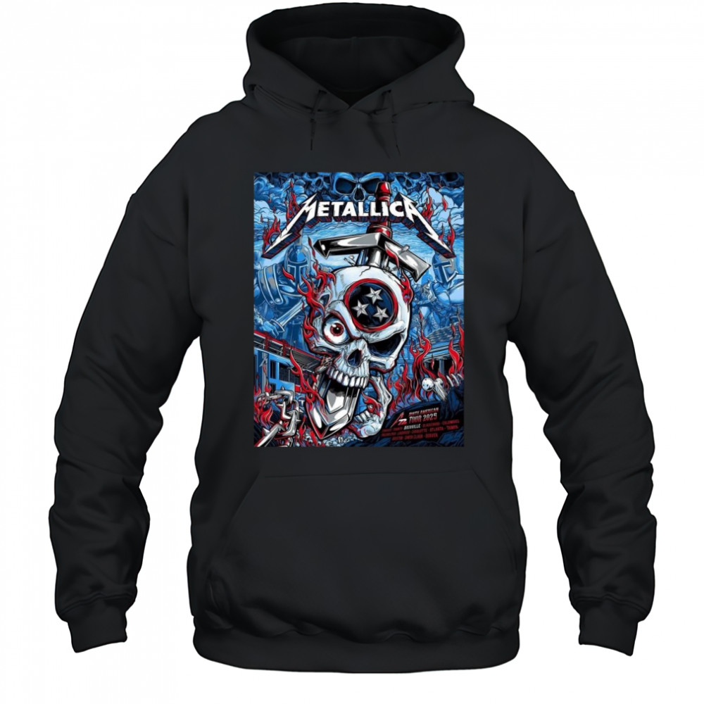 Metallica M72 Nashville Exclusive Pop Up At Nissan Stadium Tennessee May 1 And 3 2025 Skull And The Sword Shirt Hoodie