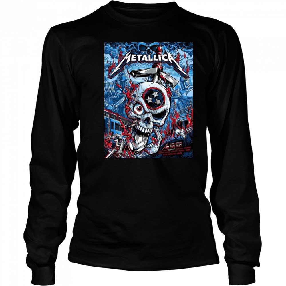 Metallica M72 Nashville Exclusive Pop Up At Nissan Stadium Tennessee May 1 And 3 2025 Skull And The Sword Shirt Long Sleeved