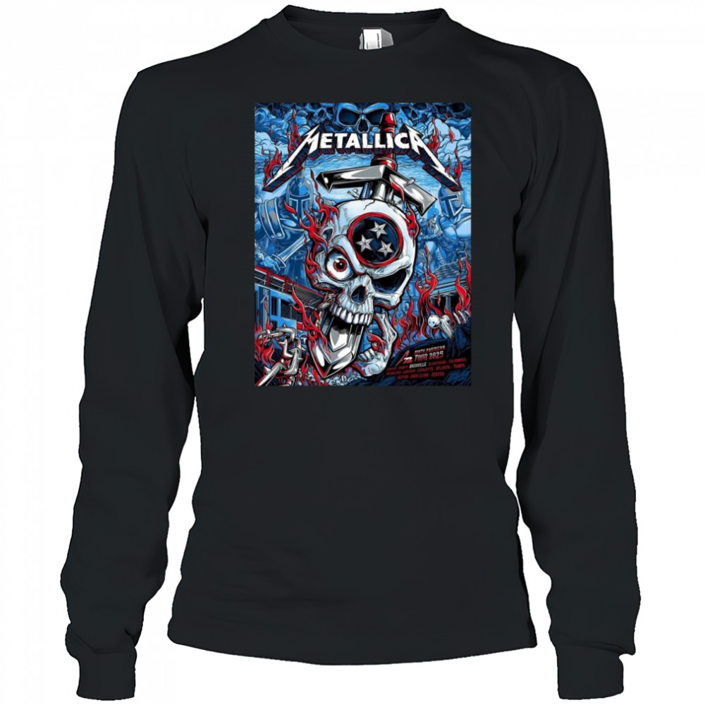 Metallica M72 Nashville Exclusive Pop Up At Nissan Stadium Tennessee May 1 And 3 2025 Skull And The Sword Shirt Long Sleeved