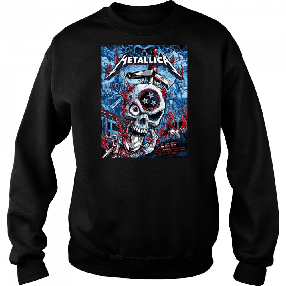 Metallica M72 Nashville Exclusive Pop Up At Nissan Stadium Tennessee May 1 And 3 2025 Skull And The Sword Shirt Hoodie
