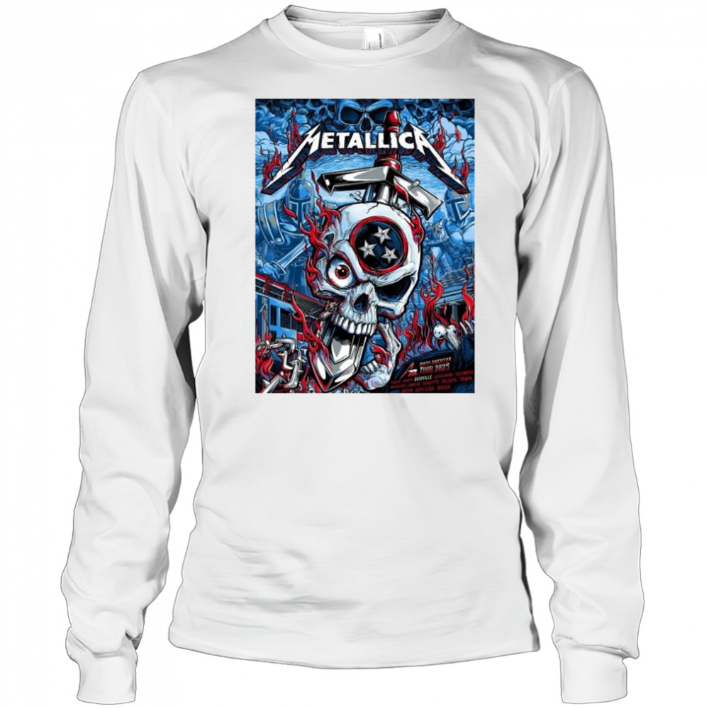 Metallica M72 North American Tour 2025 Exclusive M72 Nashville On May 1 2025 t-shirt Long Sleeved