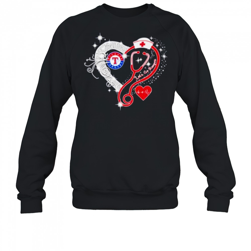 Nurse Texas Rangers let’s go Rangers heart stethoscope shirt Sweatshirt