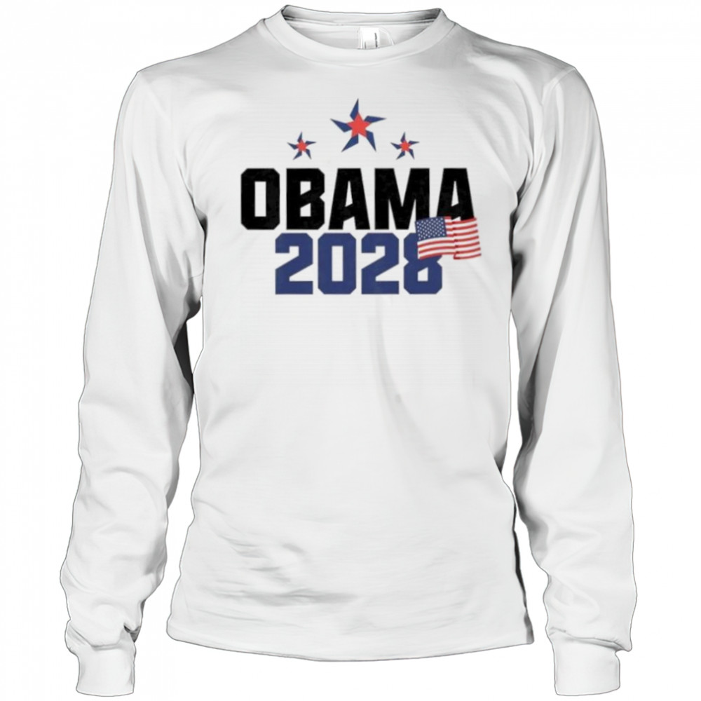 Obama 2028 grunge flag shirt Long Sleeved