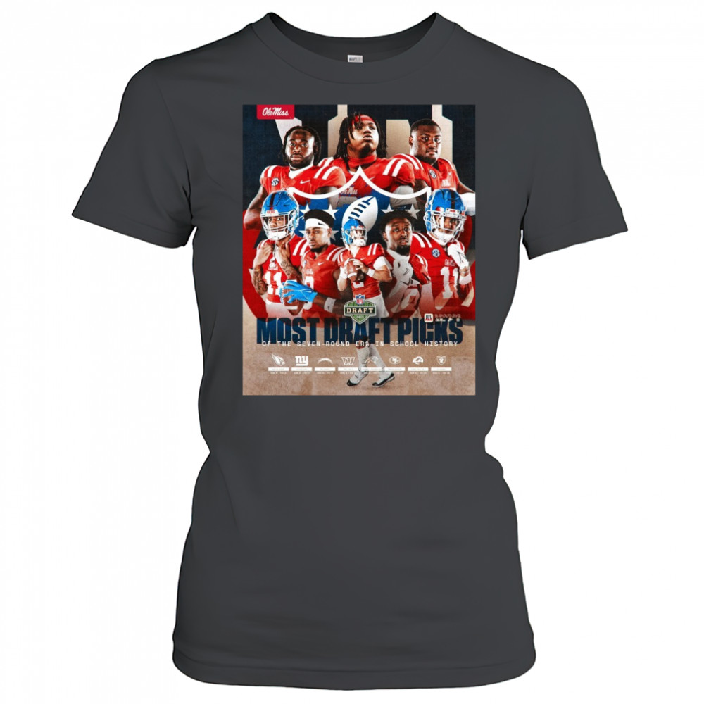 Ole Miss Rebels football Most Draft Picks Of The Seven-Round Era In School History 2025 NFL Draft Poster t-shirt Women's T-shirt
