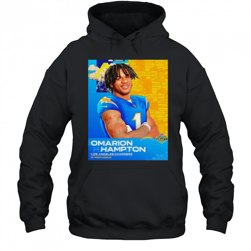 Omarion Hampton Los Angeles Chargers 2025 NFL Draft art shirt Hoodie