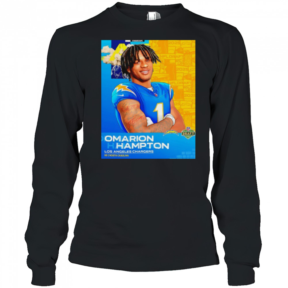 Omarion Hampton Los Angeles Chargers 2025 NFL Draft art shirt Long Sleeved