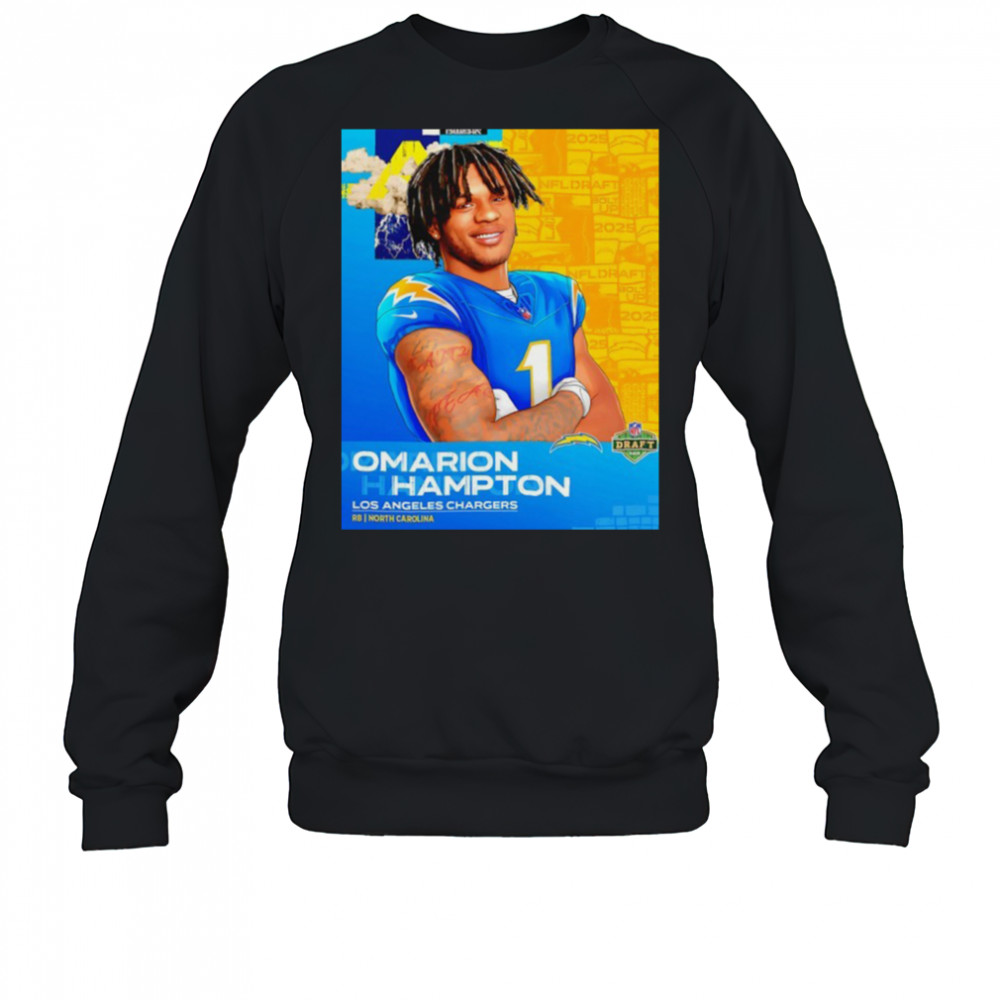 Omarion Hampton Los Angeles Chargers 2025 NFL Draft art shirt Sweatshirt