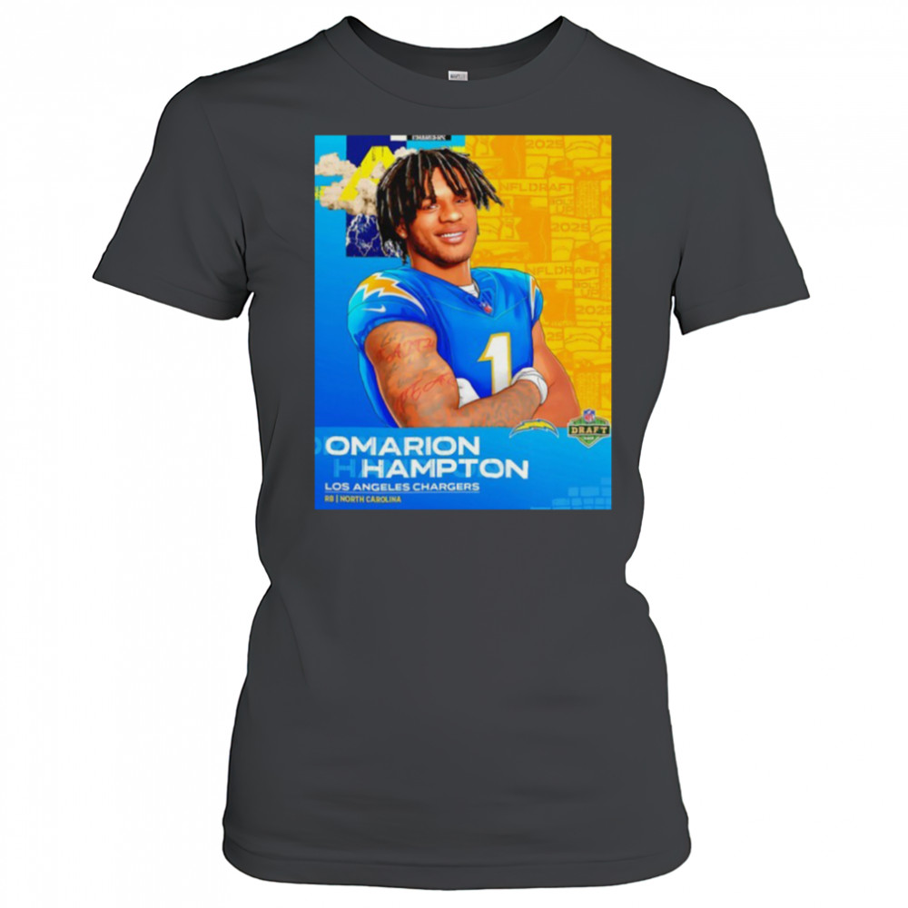Omarion Hampton Los Angeles Chargers 2025 NFL Draft art shirt Women's T-shirt