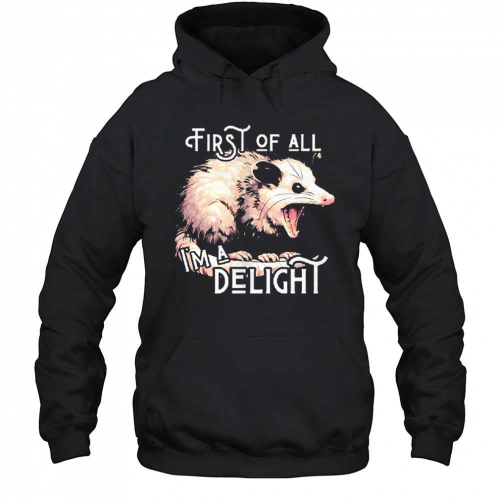 Opossum first of all I’m a delight shirt Hoodie