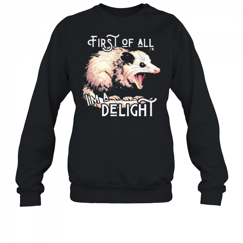 Opossum first of all I’m a delight shirt Sweatshirt
