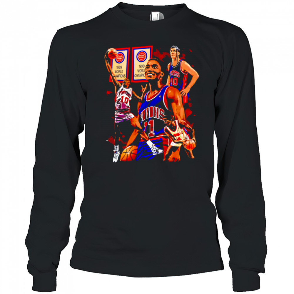 Pistons World champions 1989 graphic retro shirt Long Sleeved