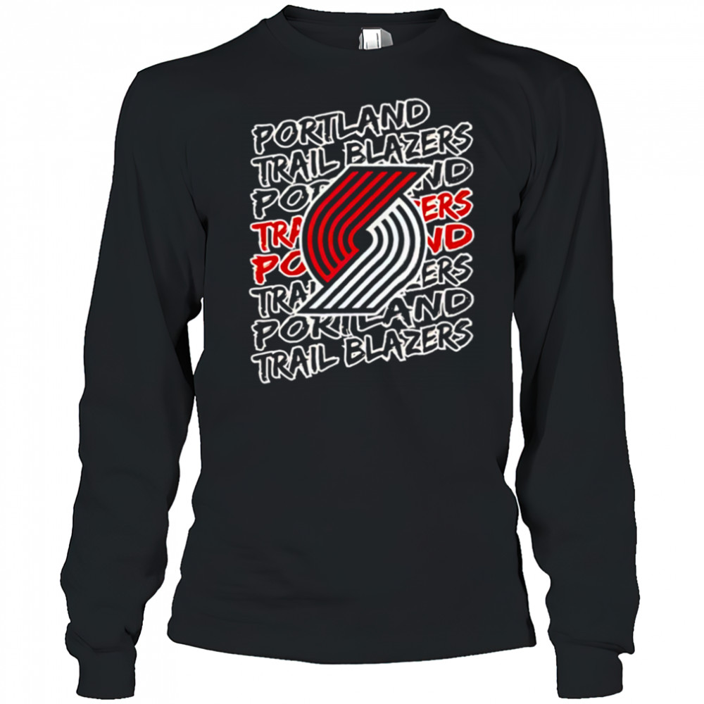Portland Trail Blazers NBA logo repeat shirt Long Sleeved