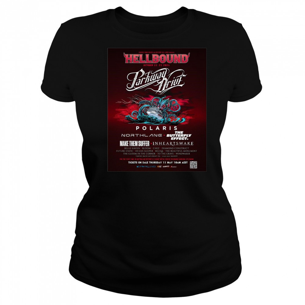 Poster Hellbound Cruise October 22-25 2026 Parkway Drive On Board Carnival Splendor t-shirt Women's T-shirt