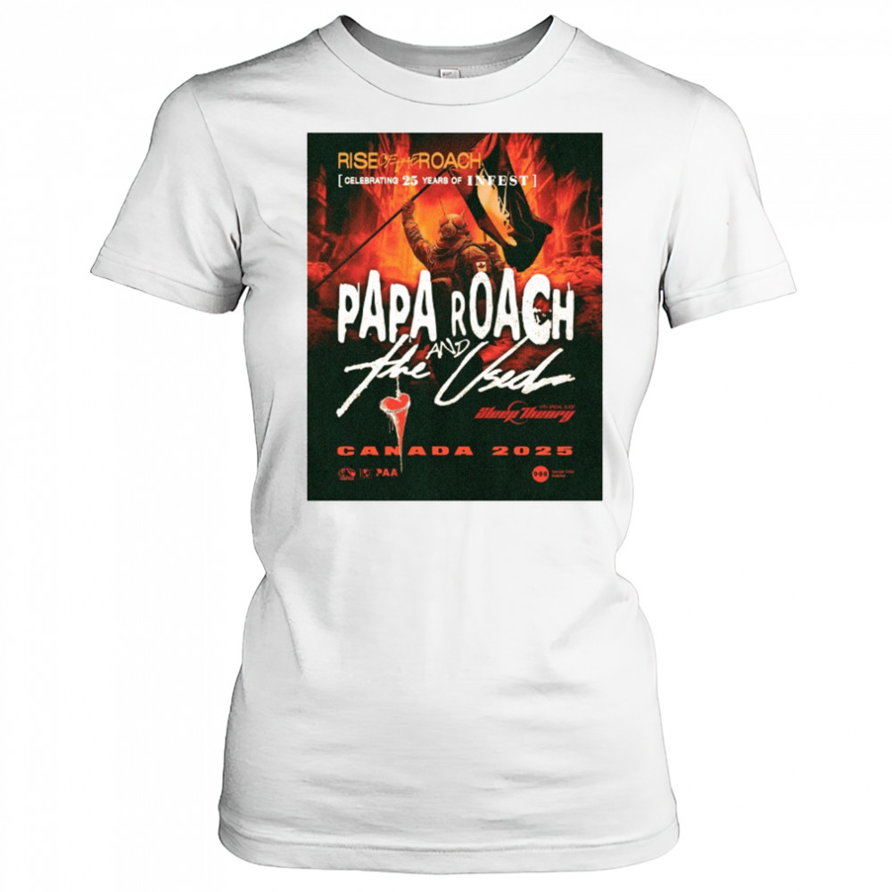 Riseoftheroach Celebrating 25 Years Of Infest Papa Roach And The Used 2025 Poster t-shirt Women's T-shirt