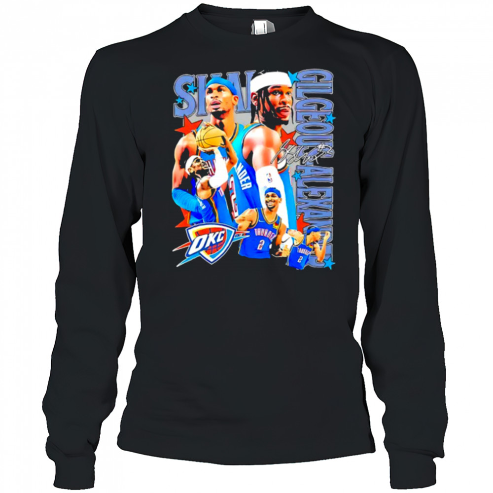 Shai Gilgeous Alexander Oklahoma City Thunder player collage shirt Long Sleeved
