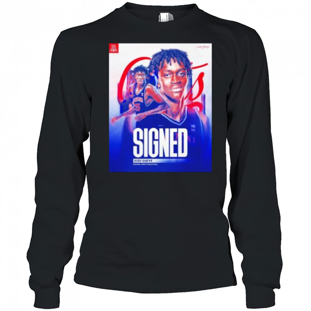 Signed Sidi Gueye Arizona Wildcats men’s basketball shirt Long Sleeved