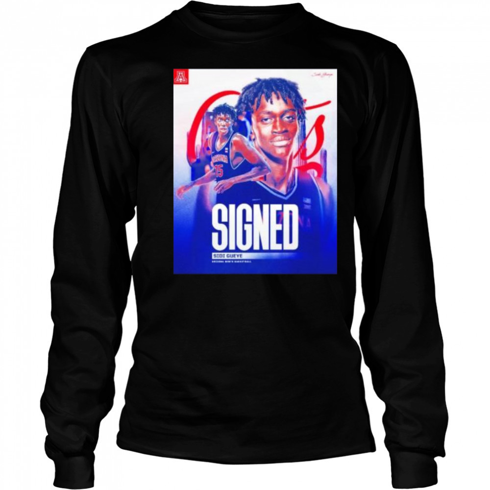 Signed Sidi Gueye Arizona Wildcats men’s basketball shirt Long Sleeved