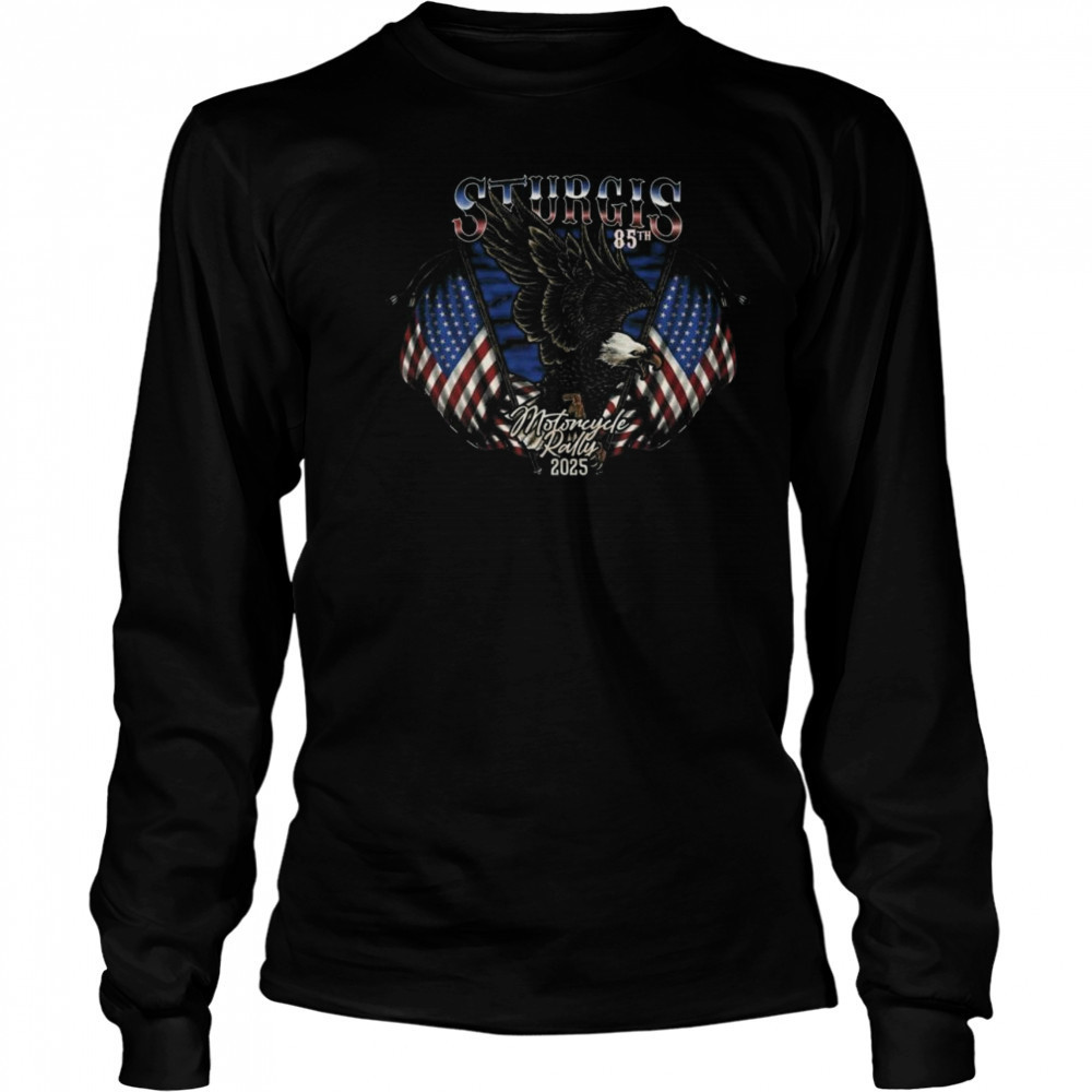 Sturgis Rally 2025 85th Anniversary Eagle Flag Shirt Long Sleeved