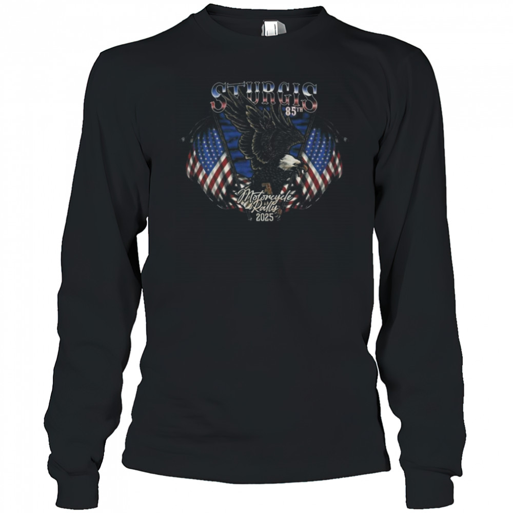 Sturgis Rally 2025 85th Anniversary Eagle Flag Shirt Long Sleeved