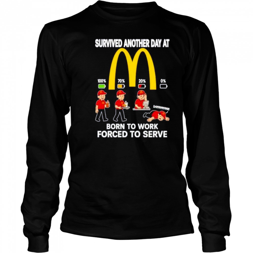 Survived another day at McDonald’s born to work forced to serve shirt Long Sleeved